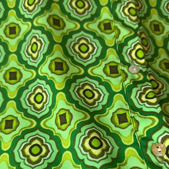 ZARA | Green Geometric Print Long Sleeve Mini Dress - Picture 6 of 12